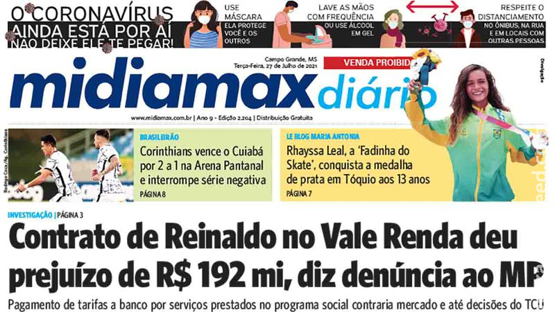 Contrato de Reinaldo no Vale Renda deu prejuízo de R$ 192 mi, diz denúncia ao MP. Leia no Midiamax Diário