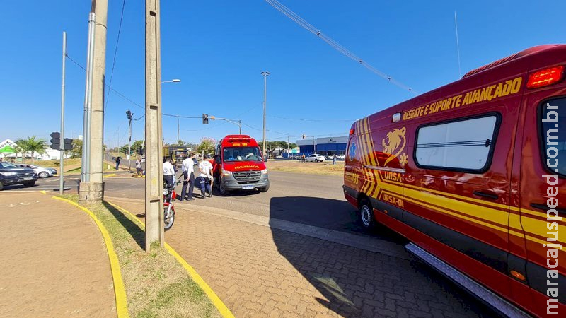 Criança quebra dentes e perna após ser atropelada por moto em Campo Grande