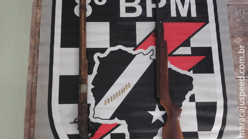 Polícia apreende armas de fogo durante ocorrência de violência doméstica