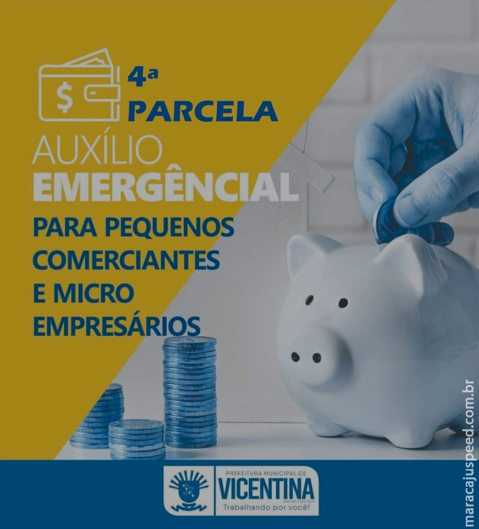 Prefeitura começou a pagar a 4ª parcela do auxílio aos pequenos comerciantes e micro empresários de Vicentina Prefeitura começou a pagar a 4ª parcela do auxílio aos pequenos comerciantes e micro empresários de Vicentina