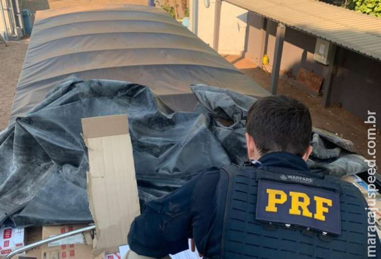 PRF apreende 250 mil maços de cigarros em Terenos 