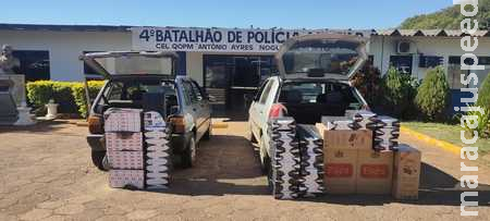 Veículo com placas de Sidrolândia é apreendido transportando cigarro contrabandeado 