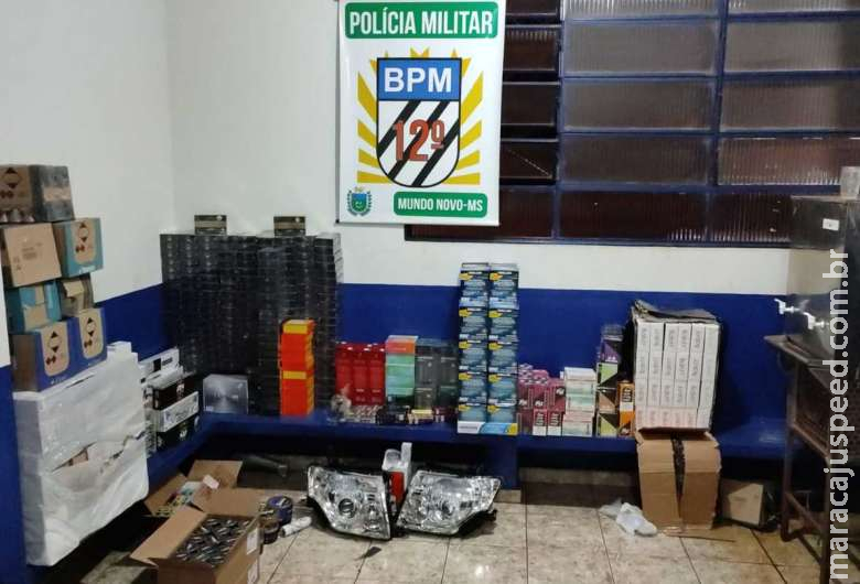 Após tentativa de fuga, polícia apreende mercadorias contrabandeadas