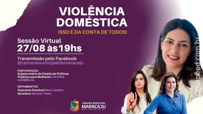 CÂMARA REALIZA SESSÃO VIRTUAL ALUSIVA A CAMPANHA AGOSTO LILÁS