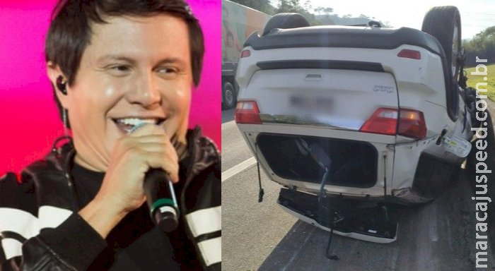 Carro do cantor Giovani, da dupla com Gian, capota com ele e esposa dentro