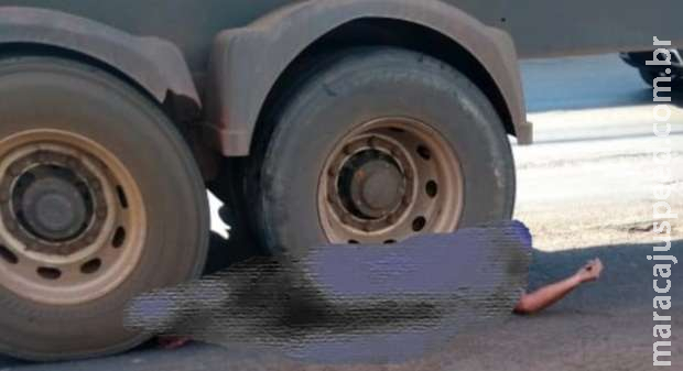 Ciclista morre atropelado por carreta em Camapuã