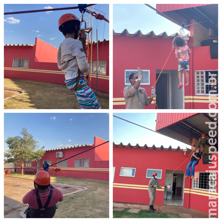 Corpo de Bombeiros Militar recebeu a visita das crianças da Casa de Acolhimento Infanto Juvenil de Sidrolândia. 