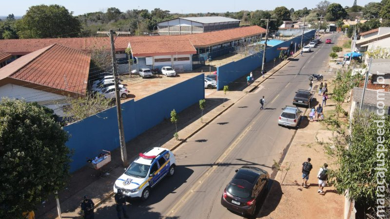 Drones monitoram fluxo de pessoas em horário de pico nas escolas de Campo Grande