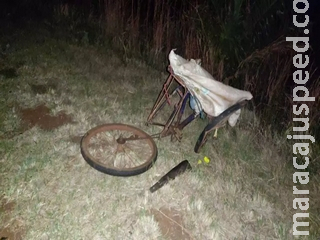 Parado na estrada, ciclista morre atropelado por caminhão na MS-276 - CREDITO: CAMPO GRANDE NEWS