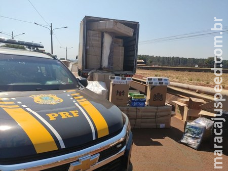 PRF apreende 500 mil maços de cigarros em Dourados (MS) 