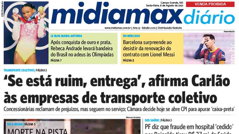 ‘Se está ruim, entrega’, afirma Carlão às empresas de transporte coletivo. Leia no Midiamax Diário ‘Se está ruim, entrega’, afirma Carlão às empresas de transporte coletivo. Leia no Midiamax Diário