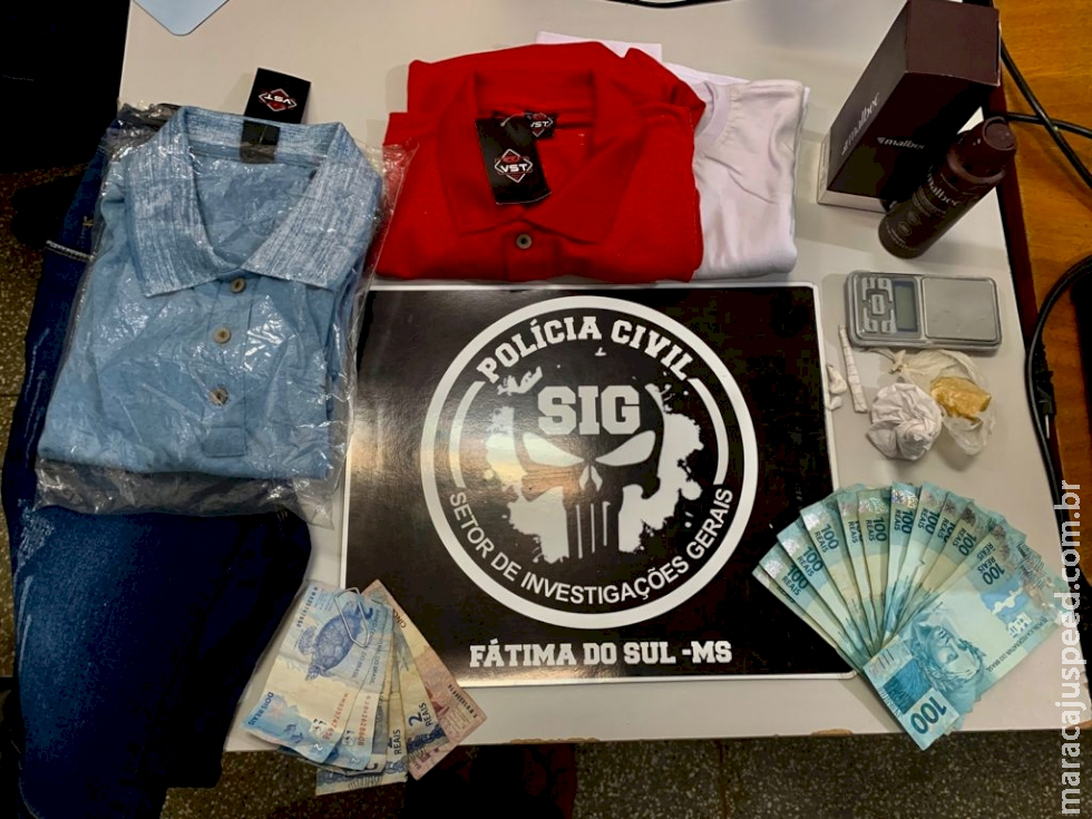 SIG de Fátima do Sul identifica autor de vários crimes de estelionato praticados no comércio local e recupera todos os objetos em “boca de fumo”