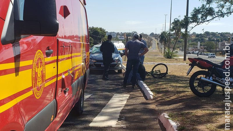 ‘Só deu tempo de frear’: ciclista acaba atropelado na Gury Marques