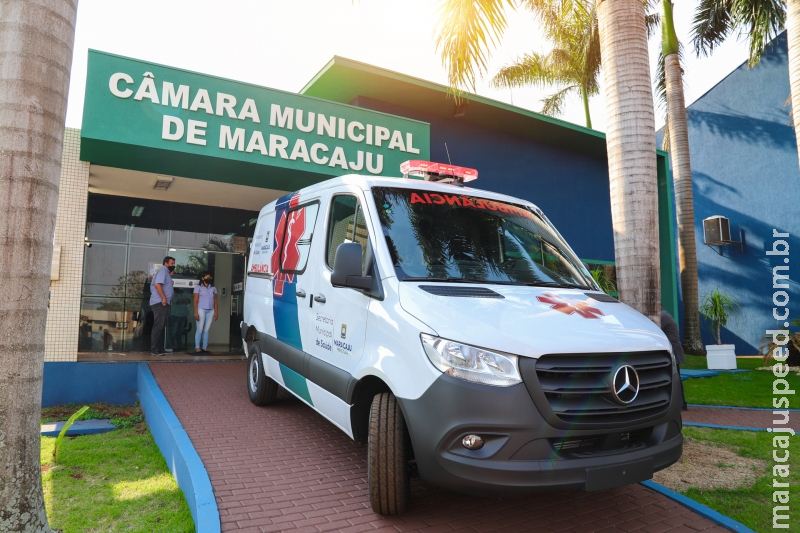 Adquirida com recursos da Câmara Municipal, Saúde de Maracaju recebe mais uma ambulância zero km