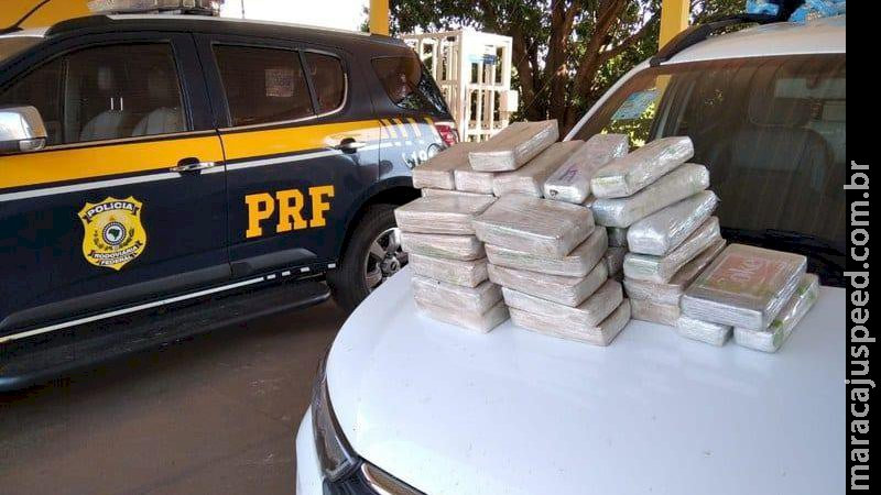Durante fuga de traficante, PRF atira contra pneus e dois são presos com cocaína Durante fuga de traficante, PRF atira contra pneus e dois são presos com cocaína
