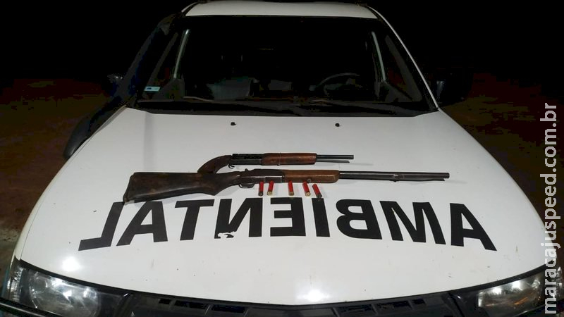 Homem é preso com duas espingardas e munições ilegais em MS Homem é preso com duas espingardas e munições ilegais em MS