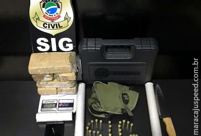 Integrante de facção é preso com drogas, armas e munições Integrante de facção é preso com drogas, armas e munições
