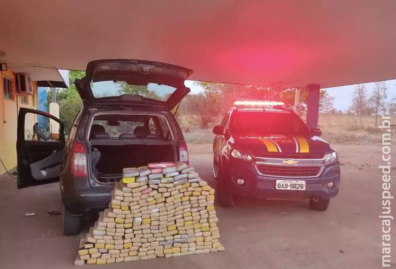 Mulher é flagrada com 267 quilos de maconha em veículo Mulher é flagrada com 267 quilos de maconha em veículo