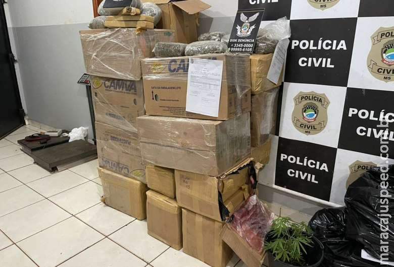 Polícia apreende quase 500 kg de maconha em veículo e imóvel