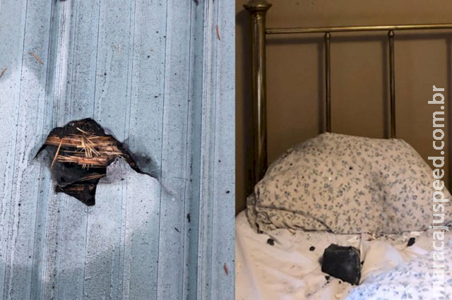 Meteorito de 1 kg atinge cama de mulher enquanto ela dormia no Canadá Meteorito de 1 kg atinge cama de mulher enquanto ela dormia no Canadá
