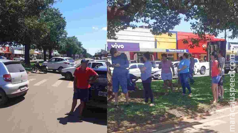 Sem energia desde sábado, moradores protestam e fecham principal avenida de Sidrolândia Sem energia desde sábado, moradores protestam e fecham principal avenida de Sidrolândia