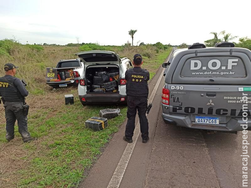 DOF apreende quase 1.5 ton de maconha e recupera dois veículos roubados durante a Operação Hórus