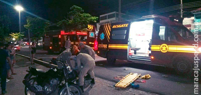 Motorista foge e motociclista fica ferido em acidente no Universitário Motorista foge e motociclista fica ferido em acidente no Universitário