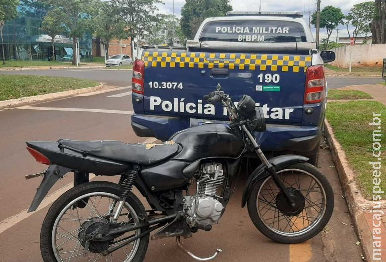 PM apreende motocicleta adulterada em Nova Andradina PM apreende motocicleta adulterada em Nova Andradina