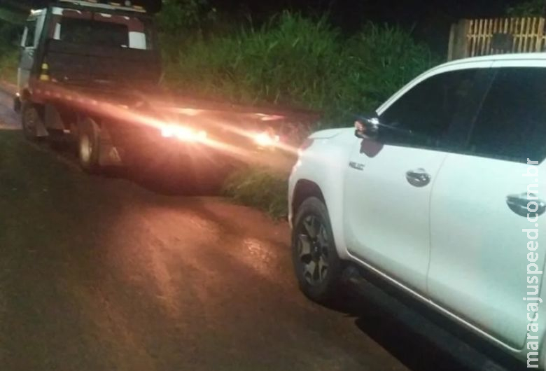 Hillux roubada de idosos é recuperada em Paranaíba Hillux roubada de idosos é recuperada em Paranaíba