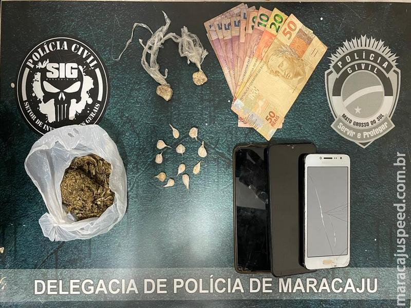 Polícia Civil de Maracaju prende dois indivíduos em flagrante por tráfico de drogas Polícia Civil de Maracaju prende dois indivíduos em flagrante por tráfico de drogas