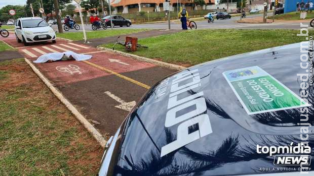 Câmera flagrou momento que ciclista tem mal súbito e morre na avenida Gury Marques