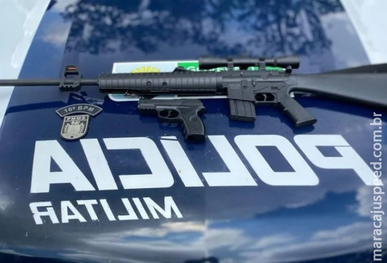 Denunciado por ameaça, homem é preso por posse ilegal de arma de fogo Denunciado por ameaça, homem é preso por posse ilegal de arma de fogo