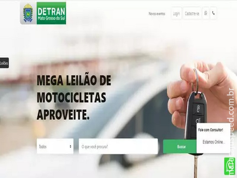Golpistas criam site falso de leilões de veículos se passando pelo Detran