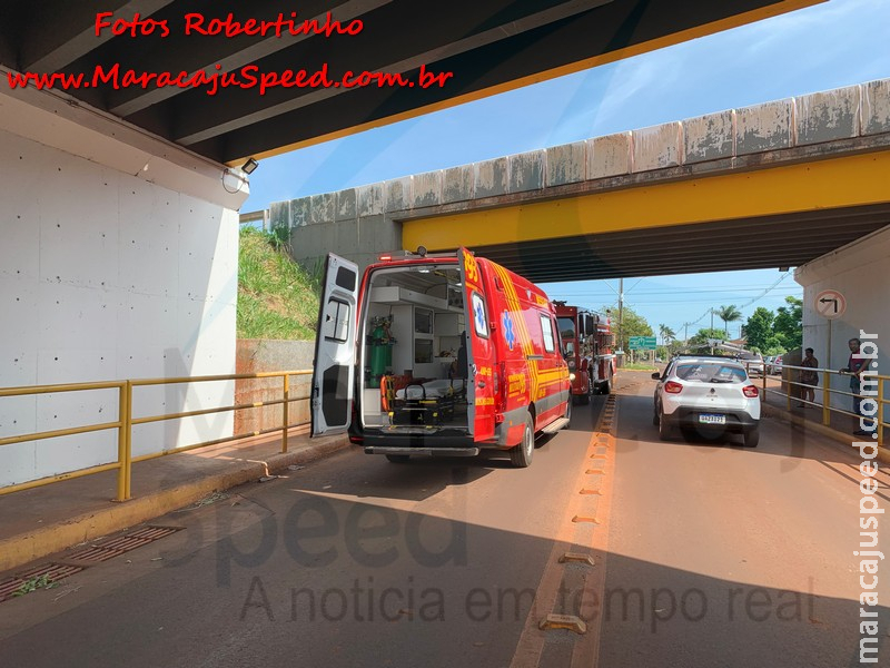 Maracaju: Bombeiros atendem ocorrência no viaduto da Av. Mário Correa Maracaju: Bombeiros atendem ocorrência no viaduto da Av. Mário Correa