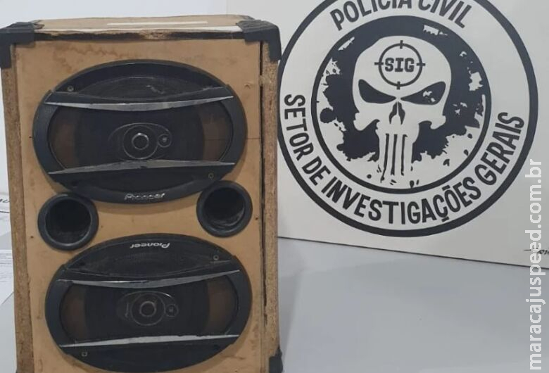 Polícia Civil recupera caixa de som furtada Polícia Civil recupera caixa de som furtada