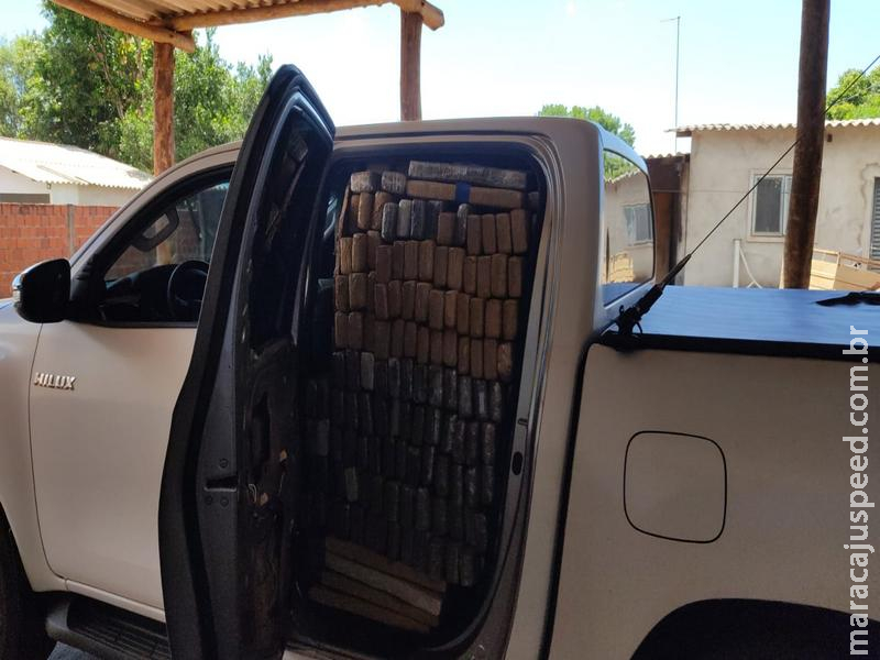 Vista Alegre: Policiais da PMRv BOP Vista Alegre apreendem quase 2 toneladas de maconha em caminhonete Hilux
