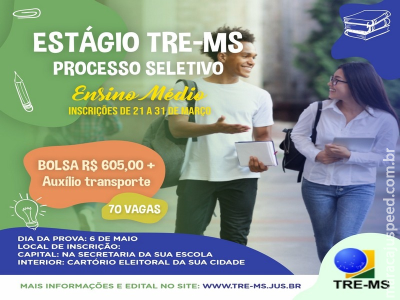 Abertas as inscrições para Estágio de nível médio no TRE-MS