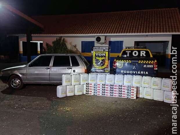 Contrabandista é preso com carga de cigarro e agrotóxico avaliada em R$ 866 mil Contrabandista é preso com carga de cigarro e agrotóxico avaliada em R$ 866 mil