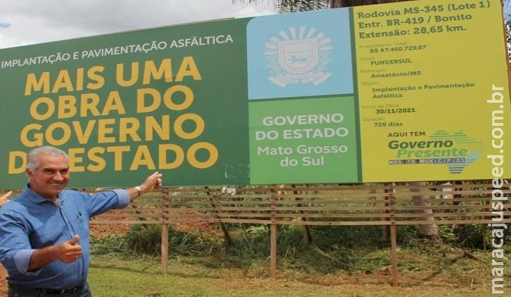 Esse é o MS que cresce com os municípios, afirma Reinaldo Azambuja ao autorizar asfalto na Estrada do 21 