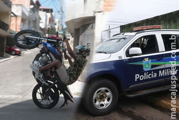 Jovem empina moto na frente de policiais e acaba preso no Vida Nova Jovem empina moto na frente de policiais e acaba preso no Vida Nova