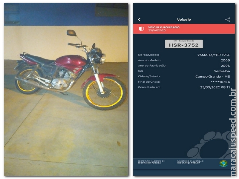 Maracaju: Polícia Militar recupera motocicleta com queixa de furto ocorrido no ano de 2020 Maracaju: Polícia Militar recupera motocicleta com queixa de furto ocorrido no ano de 2020