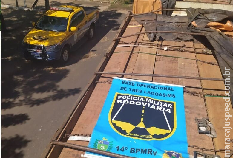 Polícia apreende carga ilegal de madeira na rodovia MS-395 Polícia apreende carga ilegal de madeira na rodovia MS-395