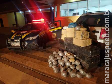 PRF apreende 410 Kg de maconha e skunk em Caarapó PRF apreende 410 Kg de maconha e skunk em Caarapó
