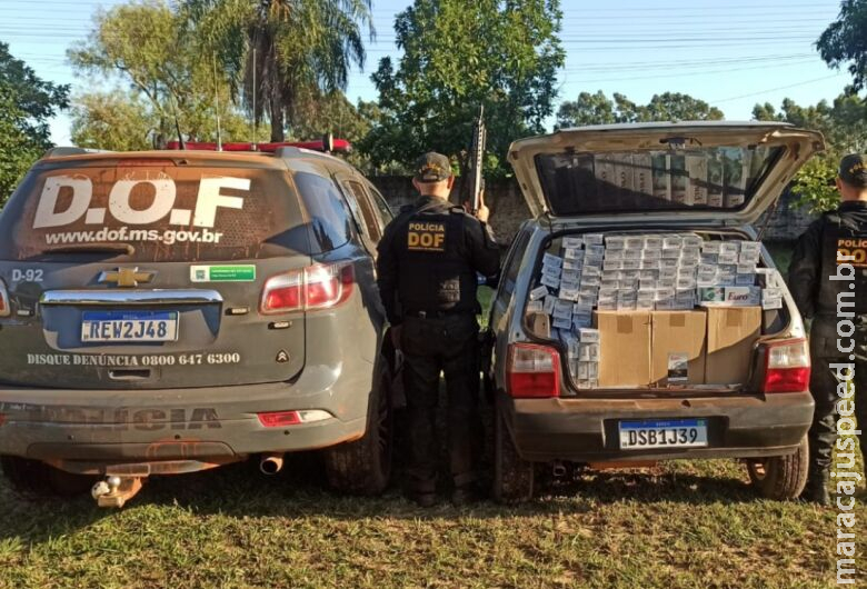 Contrabando de cigarro avaliado em R$ 30 mil é apreendido na MS-164