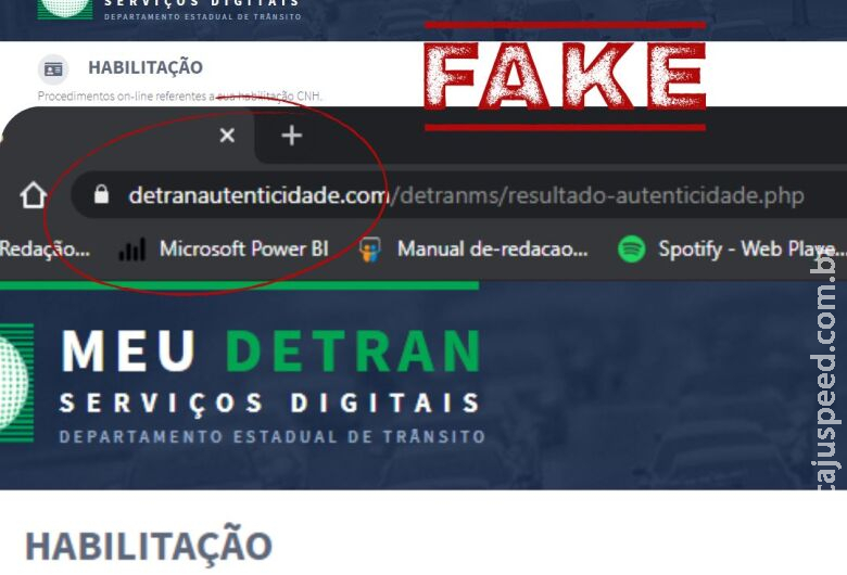 Detran-MS alerta para nova tentativa de golpe com site clonado Detran-MS alerta para nova tentativa de golpe com site clonado
