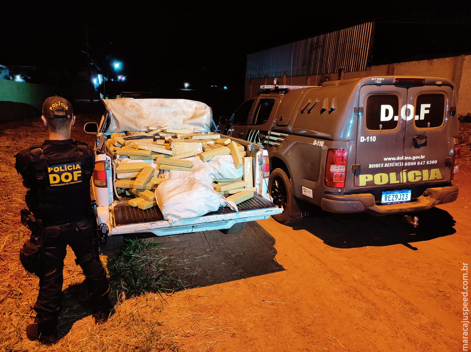 DOF apreende camioneta carregada com quase 600 quilos de maconha em Jardim