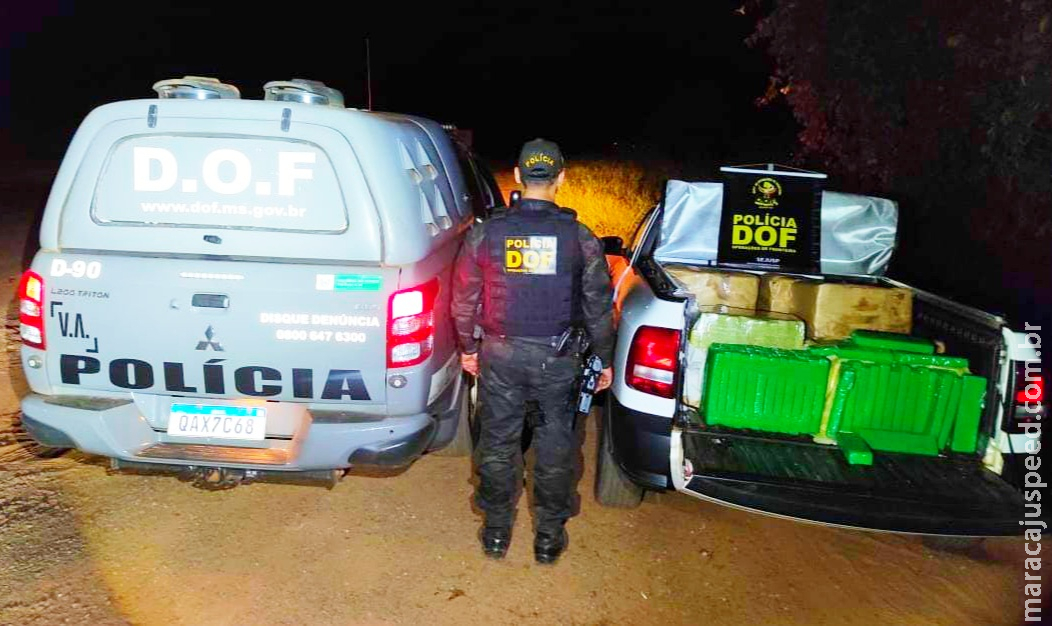 DOF apreende carro de locadora carregado com maconha e skunk em Iguatemi DOF apreende carro de locadora carregado com maconha e skunk em Iguatemi