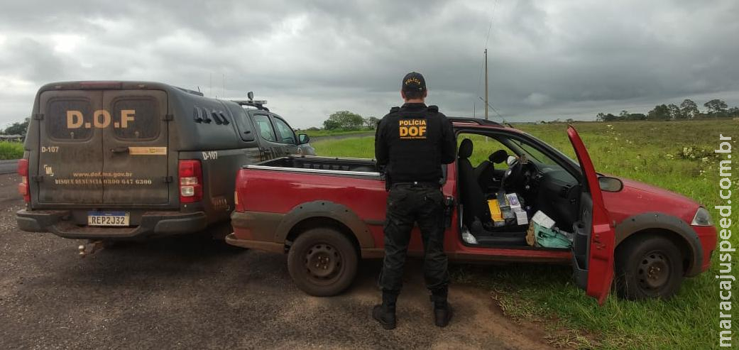 DOF apreende veículo carregado com material de descaminho que seguia para Campo Grande DOF apreende veículo carregado com material de descaminho que seguia para Campo Grande