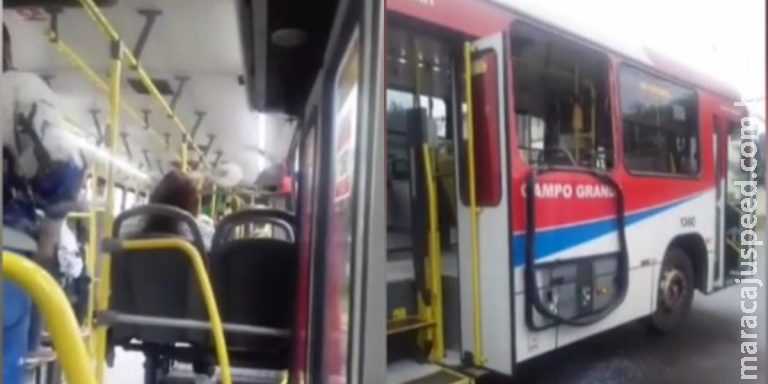 Homem não consegue assaltar passageira e quebra janela de ônibus para fugir no Tiradentes Homem não consegue assaltar passageira e quebra janela de ônibus para fugir no Tiradentes