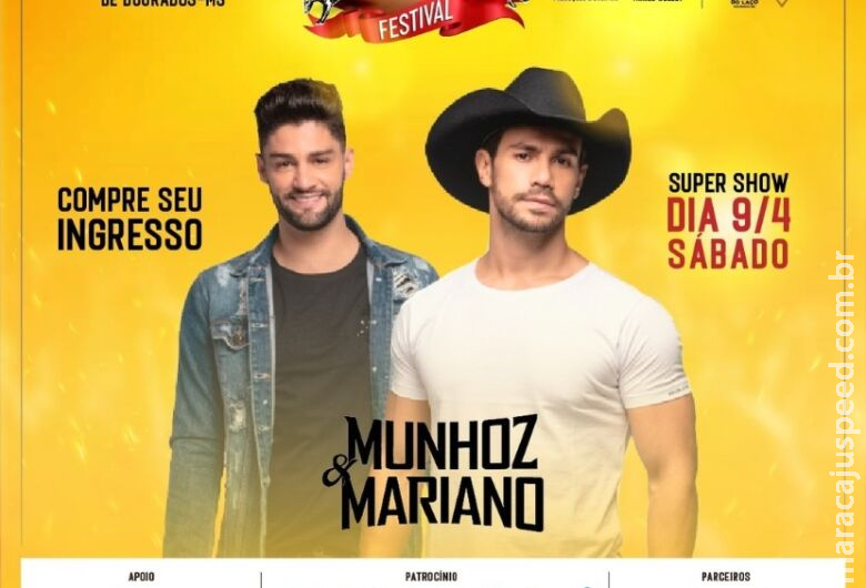 Munhoz & Mariano sobem ao palco do Dourados Rodeio Festival nesta noite Munhoz & Mariano sobem ao palco do Dourados Rodeio Festival nesta noite